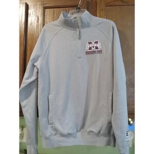 Colosseum Mississippi State Bulldogs Quarter Zip Pullover Gray Mens Medium